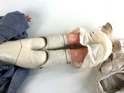 Antique Simon Halbig SH 1070 22" Leather Body Doll – Image 5