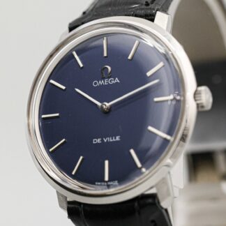 **NEAR MINT** Vintage OMEGA De Ville TOOL.104 Manual Winding Navy Dial 33mm Mens
