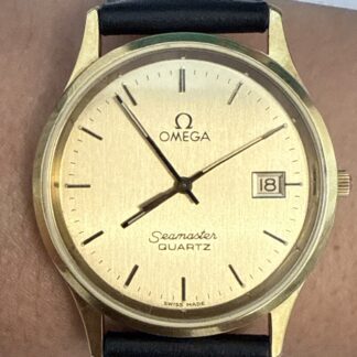 Montre Oméga Seamaster Quartz En Or 750/1000 18 Carats + Bracelet 35,55 grammes