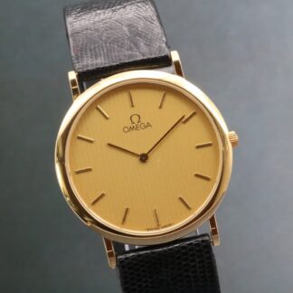 Vintage [Near MINT] OMEGA De Ville Cal.1378 Gold Dial 32mm QZ Men's Watch JAPAN