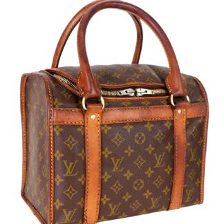 Vintage LOUIS VUITTON LV Monogram Leather Sac Chien Train Case Tote Bag France