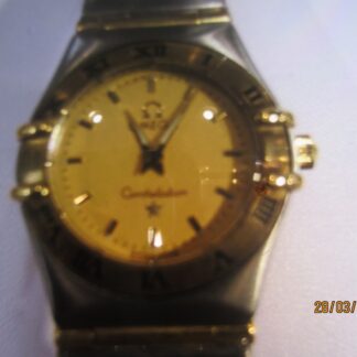 OMEGA CONSTELLATION WOMEN'S WATCH 18K SOLID GOLD FULL BAR SAPPHIRE NEW 11923000