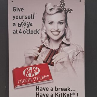 Plaque Publicitaire En Tole Émaillée  Kitkat Nestlé