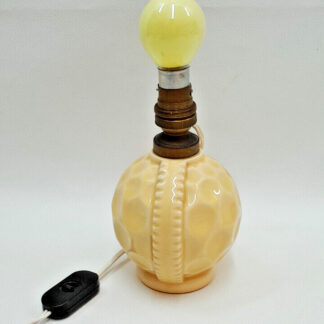 ANCIEN PIED DE LAMPE ART DÉCO CÉRAMIQUE JAUNE