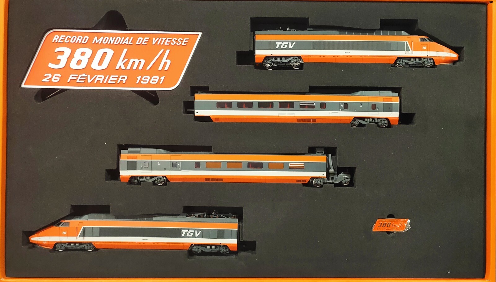 Jouef HJ 2412 SNCF Train Set 4 Pcs. TGV World Record 26-2-1981