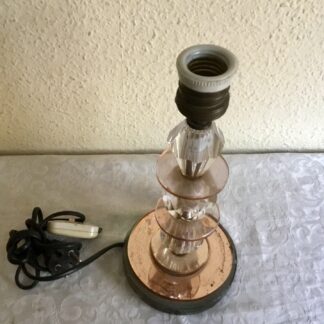 Pied de lampe en verre taillé Art Deco