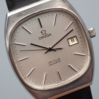 *Near Mint* OMEGA De Ville Cal.1342 Quartz Silver Date Mens Vintage Watch Japan