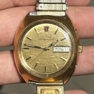 OMEGA Geneve Megaquartz 32 KHz Gold Tone 196.0037 Men’s Watch (Works Perfectly)