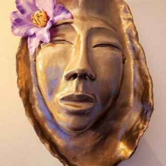 BAS-RELIEF, VISAGE DE FEMME EN TERRE CUITE, ART DÉCO