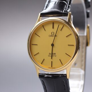 Vintage 1980s Omega De Ville Quartz Gold Dial Cal.1365 Ref.191.0130.1 [NearMint]