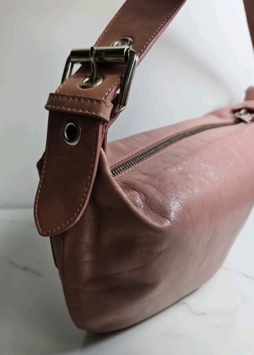 Francesco Biasia Dusty Rose Leather Satchel Shoulderbag 11x7" Made In Italy – Image 3