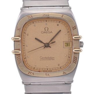 OMEGA Constellation vintage YG Bezel gold Dial Quartz Men's Watch A#141441