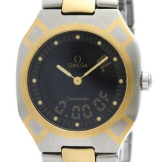 Polished OMEGA Seamaster Polaris Analog Digital 18K Gold Steel Watch BF579628