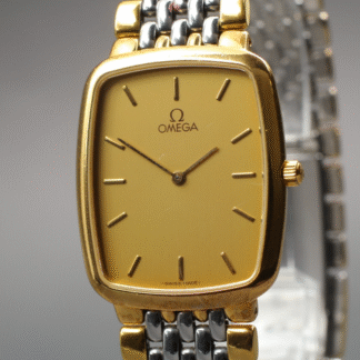 Vintage 1989 [Near MINT] Omega De Ville Cal.1378 26mm Quartz Gold Dial Men's