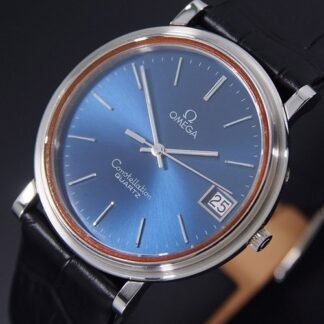 VINTAGE OMEGA CONSTELLATION QUARTZ BLUE DIAL DATE DRESS MEN'S WATCH