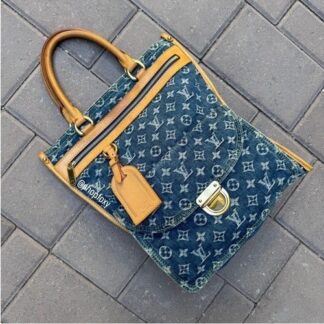Louis Vuitton Vintage Y2K Monogram Denim Sac Plat Tote