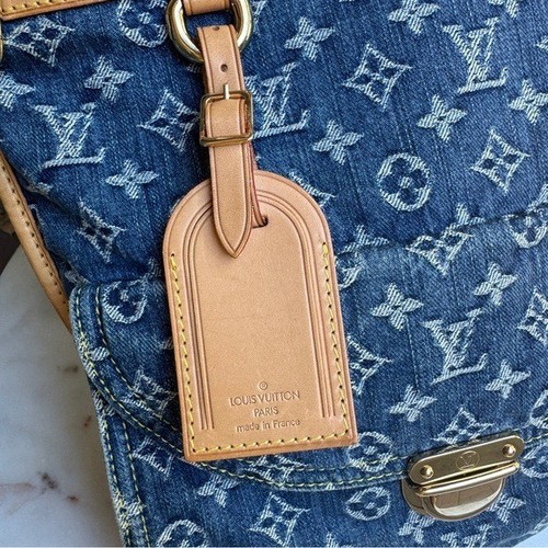 Louis Vuitton Vintage Y2K Monogram Denim Sac Plat Tote