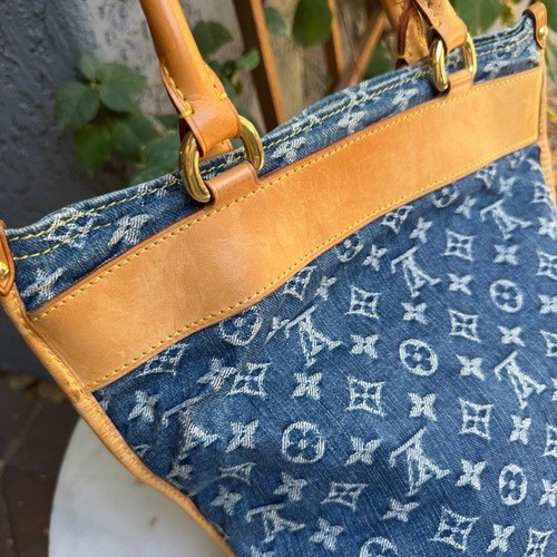 Louis Vuitton Vintage Y2K Monogram Denim Sac Plat Tote