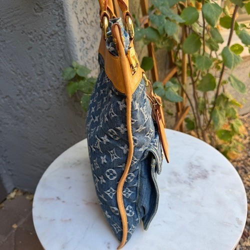 Louis Vuitton Vintage Y2K Monogram Denim Sac Plat Tote