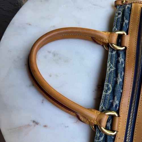 Louis Vuitton Vintage Y2K Monogram Denim Sac Plat Tote