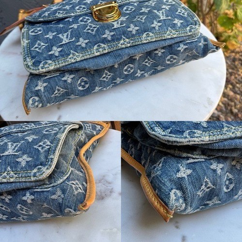 Louis Vuitton Vintage Y2K Monogram Denim Sac Plat Tote