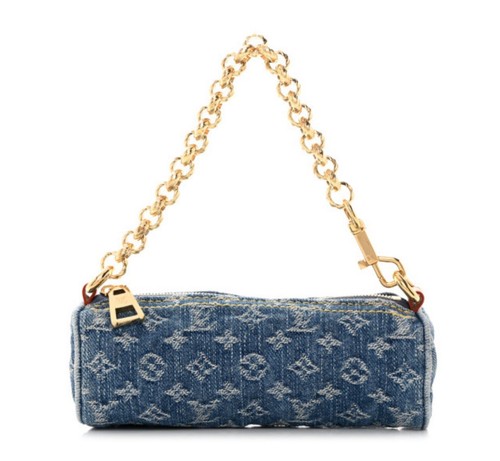 Louis Vuitton Vintage Y2K Monogram Denim Sac Plat Tote