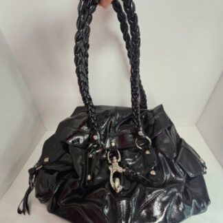 Francesco Biasia Women Black Leather Shoulder Bag Made In Italy