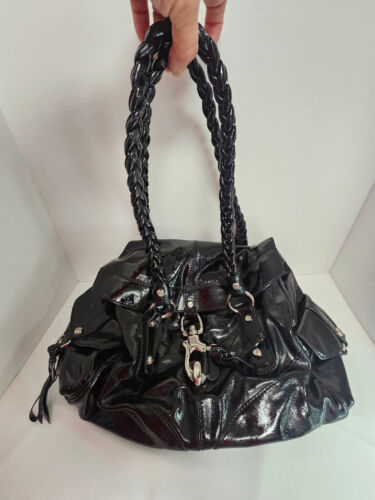 Francesco Biasia Women Black Leather Shoulder Bag Made In Italy