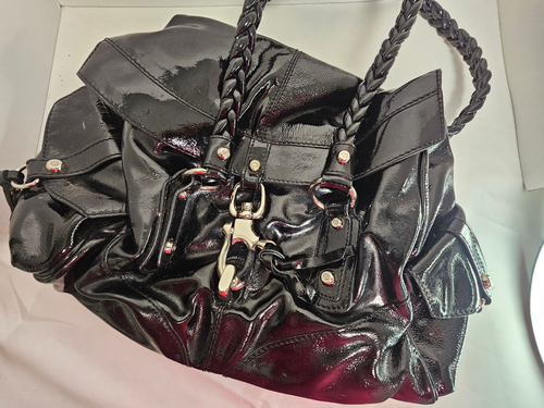 Francesco Biasia Women Black Leather Shoulder Bag Made In Italy – Image 2