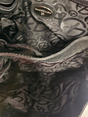 Francesco Biasia Women Black Leather Shoulder Bag Made In Italy – Image 9