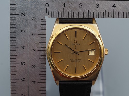*Exc+5* OMEGA Seamaster Cal.1342 Quartz Gold Round Date Mens Vintage Watch Japan – Image 2