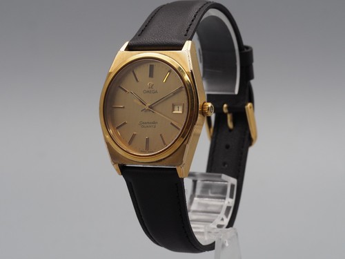 *Exc+5* OMEGA Seamaster Cal.1342 Quartz Gold Round Date Mens Vintage Watch Japan – Image 3