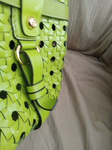 Francesco Biasia Woven Leather Small Tote Bag Lime Green – Image 10