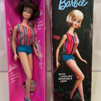 1965 Vintage Brunette Bendable Leg Barbie Doll with Original Box #1070