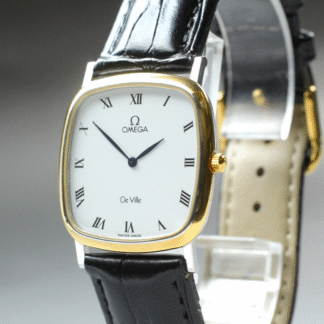 [NEAR MINT] Vintage OMEGA De Ville Cal 1378 Roman Gold Square Qz 30mm Mens Watch