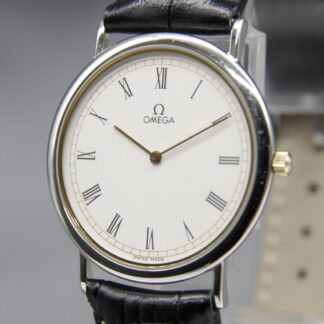 [Near MINT+] Vintage OMEGA De Ville Cal.1378 Roman White Dial 32mm QZ Mens Watch
