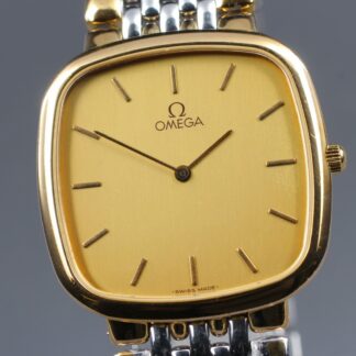 Vintage Omega De Ville Cal.1378 Gold Square Quartz Men's Watch From JAPAN
