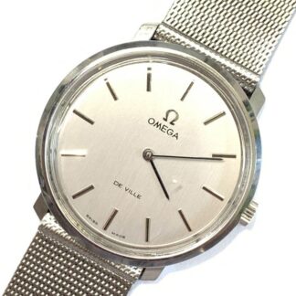 Omega De Ville Vintage Tool 104 Silver Round Manual Winding Mens Watch Auth