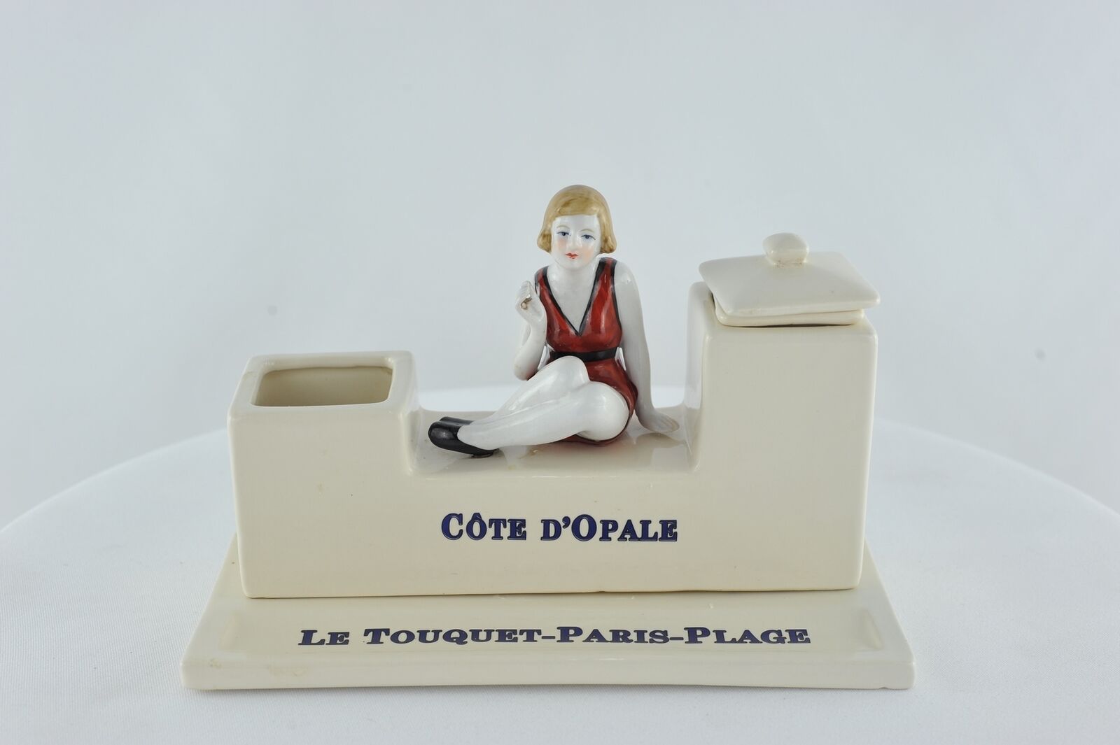 Encrier Ecritoire Figurine Baigneuse Normandie Le touquet Style Art Deco Style A