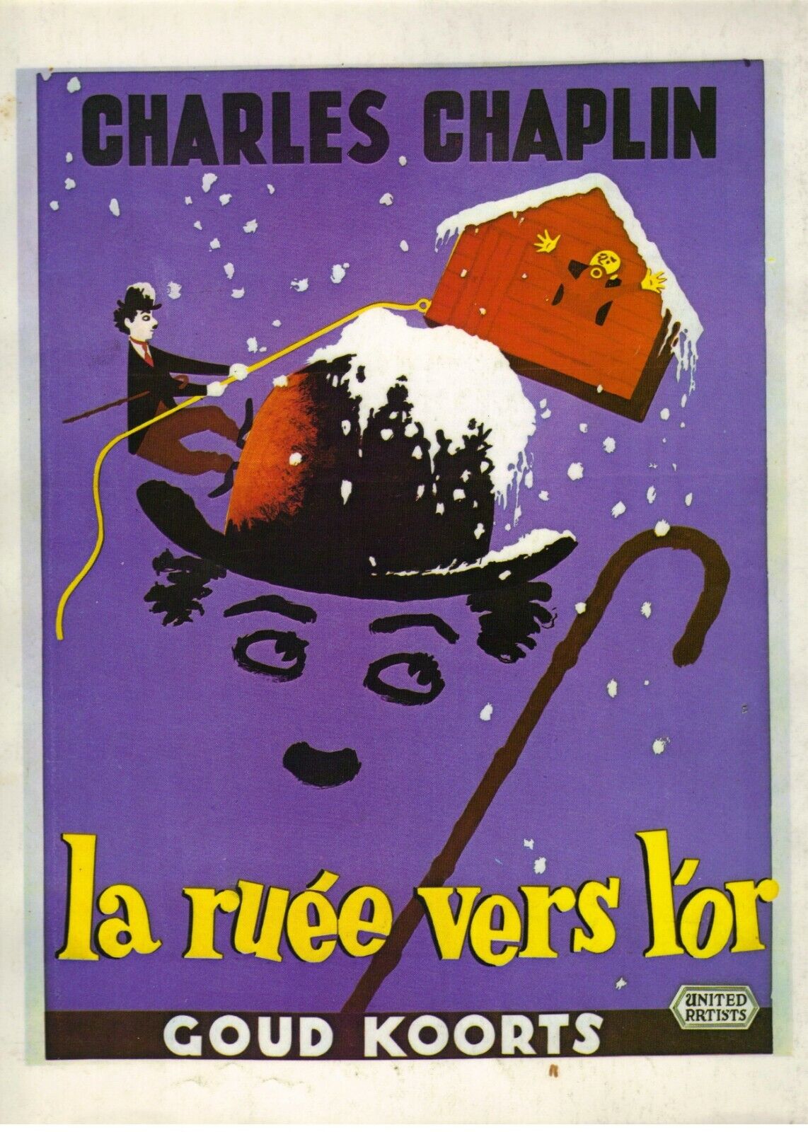 affiche cinéma plastifiée La ruée vers l'or Charles CHAPLIN