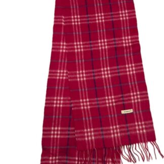 BURBERRY  100% Cashmere Scarf Barbie Pink Colour Check Pattern 160x32cm