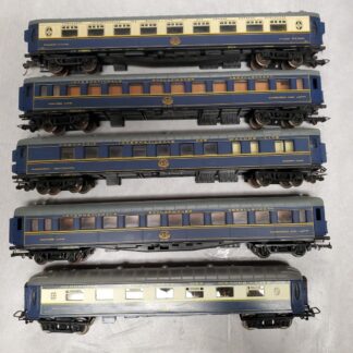 Lot Of 5 Jouef HO Blue Passenger Cars Compagnie Internationale Des Wagons Lits