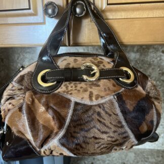 francesco biasia handbag Animal Print hide leather purse bag