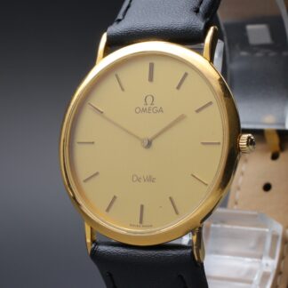 Vintage 1985 Omega De Ville Quartz Cal.1378 Ref.195.0075 Gold Dial [Near Mint]