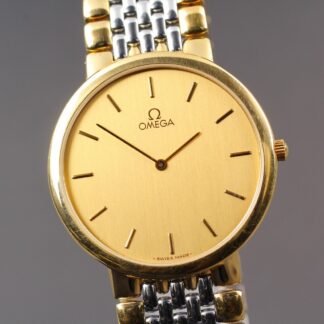 Vintage 1993 [Near MINT] OMEGA De Ville Cal.1378 Gold Dial 32mm QZ Men's Watch