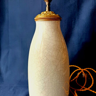 PIED DE LAMPE ART DECO EN CERAMIQUE CRAQUELEE H.37CM