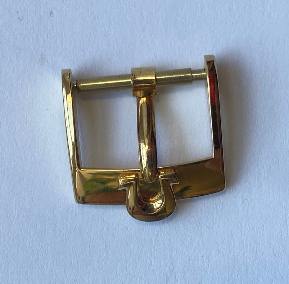 VINTAGE BOUCLE OMEGA EN PLAQUE OR 14 MM @ OMEGA BUCKLE 14 MM @ 100% ORIGINALE N3