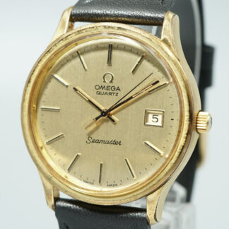 *Exc+5* Vintage 1977 OMEGA Seamaster Cal.1342 Qz Gold Dial Round 35mm Mens Watch
