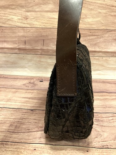 Francesco Biasia Large Brown Wide Leather Strap Hobo Shoulder Bag Purse – Image 7