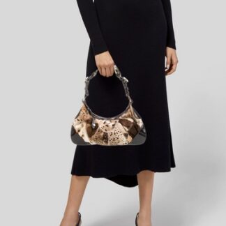 Francesco Biasia Olga Heaven Cuoio Animal Leather Bag Shoulder Handbag Purse NEW